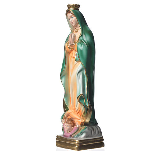 Statue Madonna von Guadalupe perlmutterfarbener Gips 30 cm 5