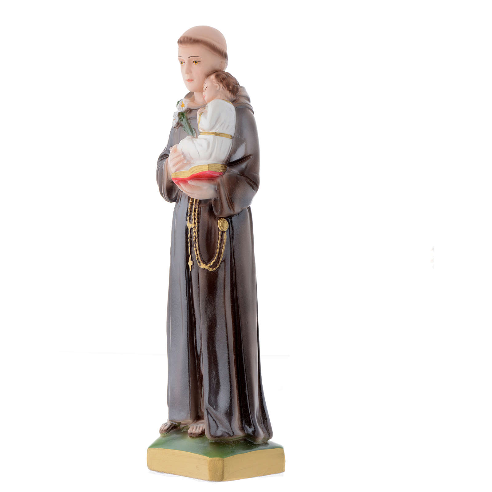 Statue De Saint Antoine De Padoue En PVC Finition Ivoire - 15 Cm, Fabriquée En Italie, Parfaite Pour La Dévotion