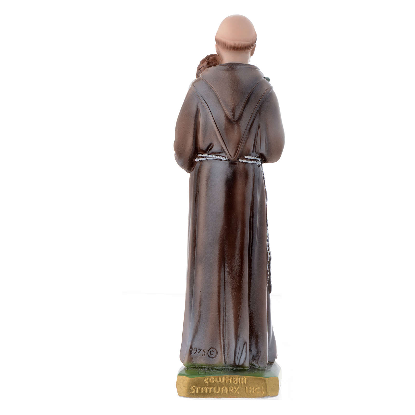 Statue Saint Antoine De Padoue En PVC Finition Ivoire 15 Cm - Fabrication Italienne Artisanale