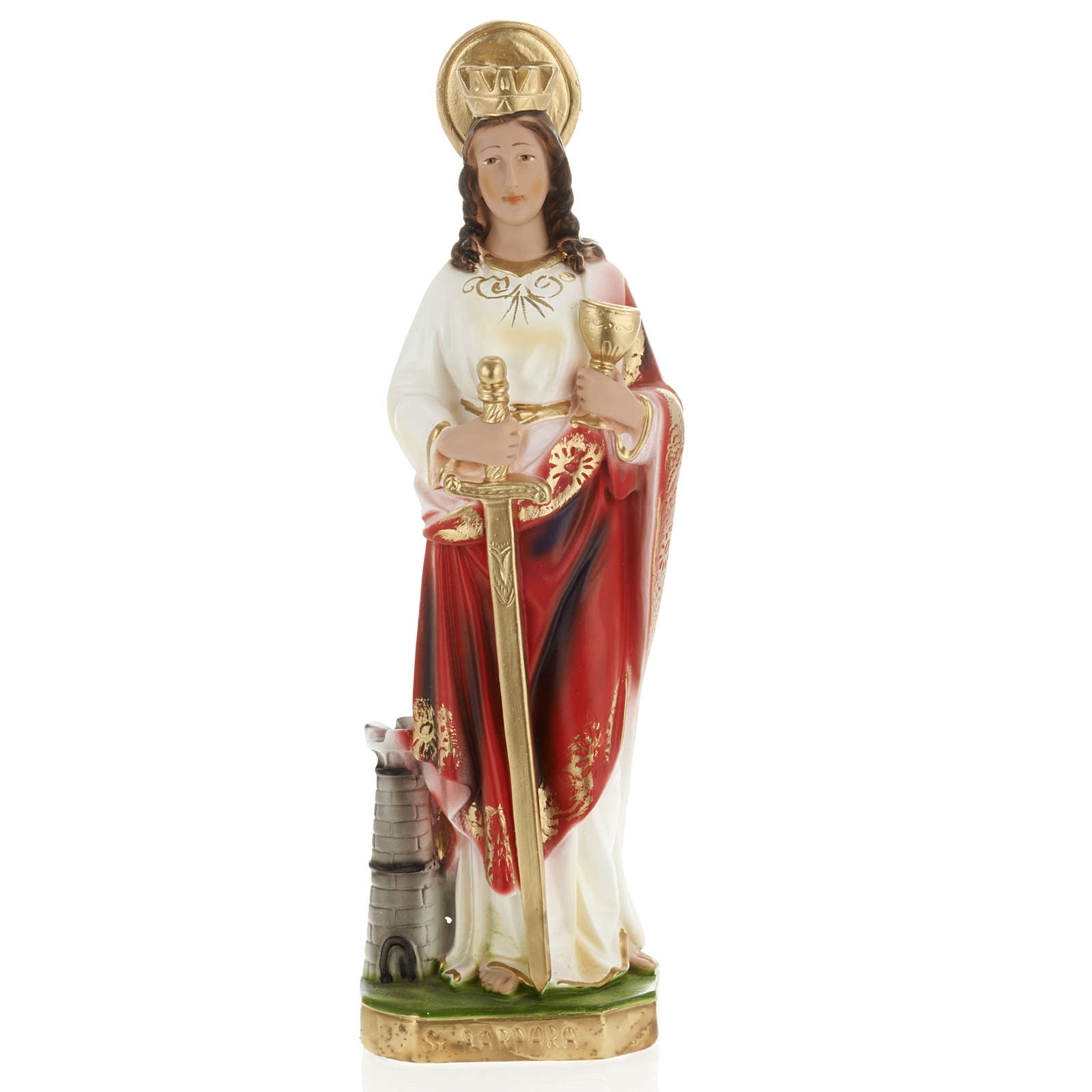 Statue Sainte Barbe plâtre 30 cm vente en ligne sur HOLYART