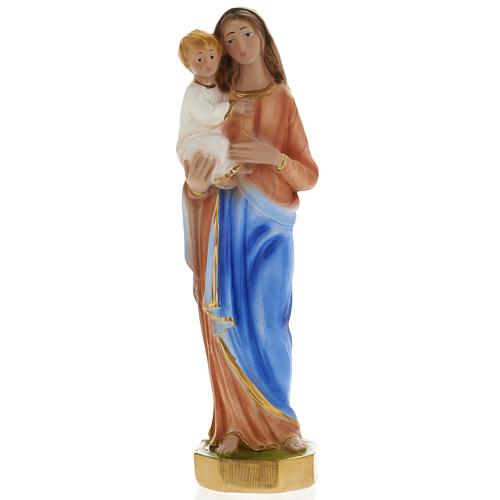 Our Lady with Infant Jesus statue in plaster, 25 cm 1