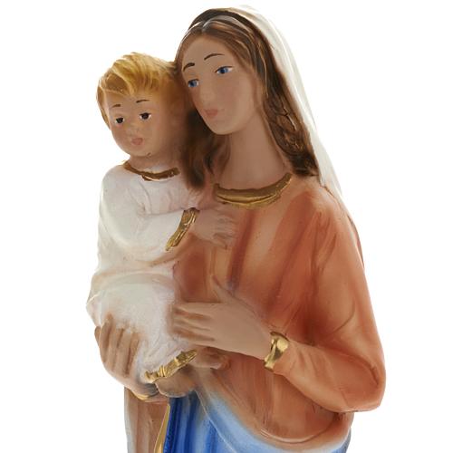 Our Lady with Infant Jesus statue in plaster, 25 cm 2