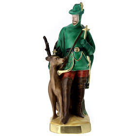 Saint Hubertus of Liegi statue in plaster, 30 cm