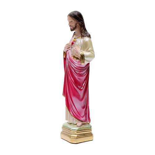 Gipsheiligenfigur Heiliges Herz Jesu 40 cm perlmuttfarben 2
