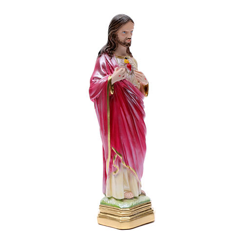 Gipsheiligenfigur Heiliges Herz Jesu 40 cm perlmuttfarben 3