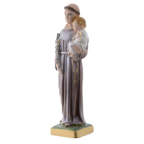 Gipsheiligenfigur heilige Antonius von Padua 20 cm perlmuttfarbe 2
