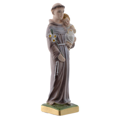 Statua Sant'Antonio da Padova gesso madreperlato 20 cm 3