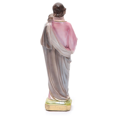 Gipsheiligenfigur Joseph mit Jesuskind 20 cm perlmuttfarben 2