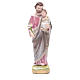 Gipsheiligenfigur Joseph mit Jesuskind 20 cm perlmuttfarben s1