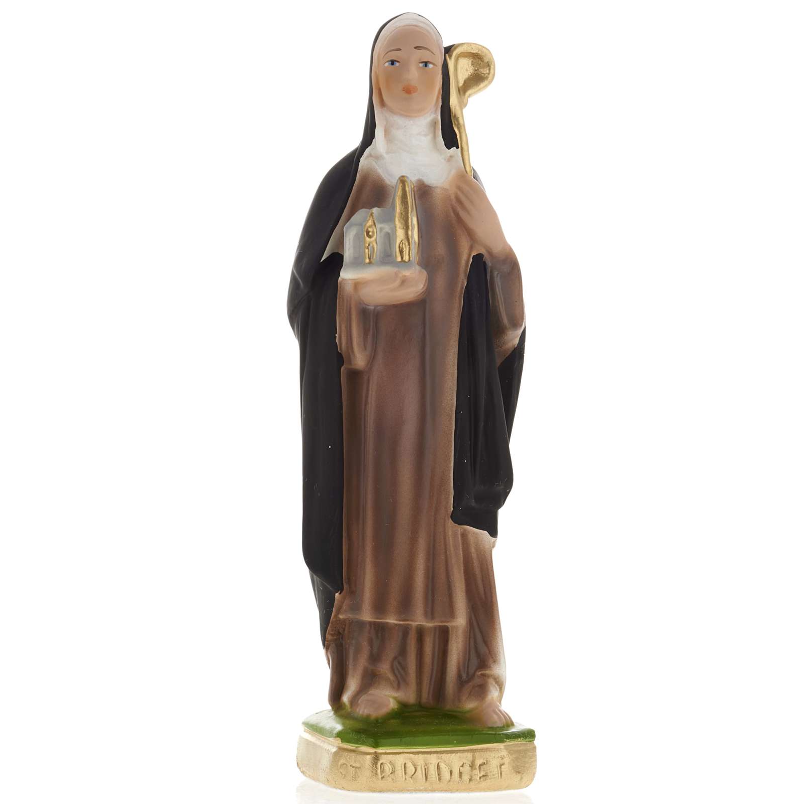Saint Brigit of Kildare statue in plaster, 20 cm online sales on HOLYART.co.uk