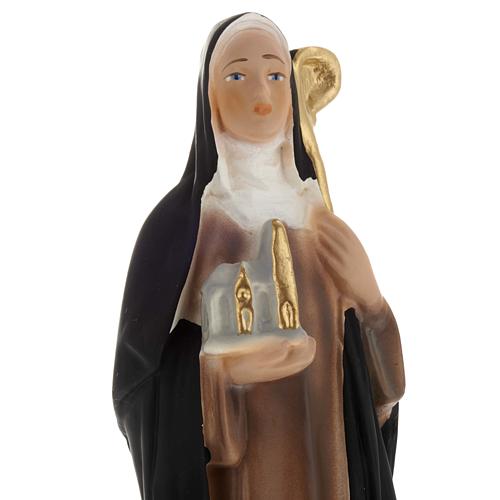 Statue Sainte Brigitte d'Irlande plâtre 20 cm 2