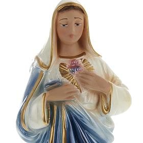 Estatua Sagrado Corazón de la Virgen yeso 20 cm.