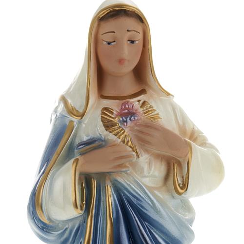 Imagem Coração Sagrado de Maria gesso 20 cm 2