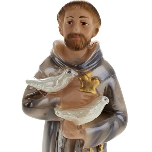 Saint Francis of Assisi statue in plaster, 20 cm 2