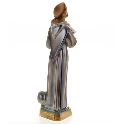 Saint Francis of Assisi statue in plaster, 20 cm 4
