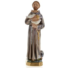 Saint Francis of Assisi statue in plaster, 20 cm