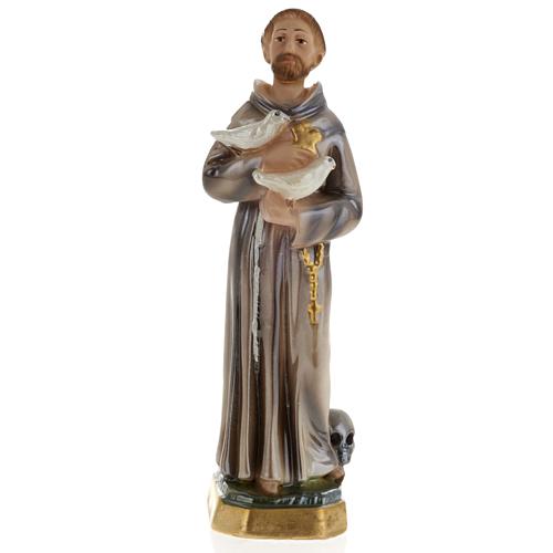 Saint Francis of Assisi statue in plaster, 20 cm 1