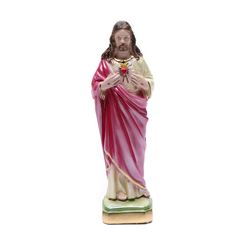 Holy Heart of Jesus statue in pearlized plaster, 20 cm 1