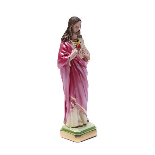 Holy Heart of Jesus statue in pearlized plaster, 20 cm 3