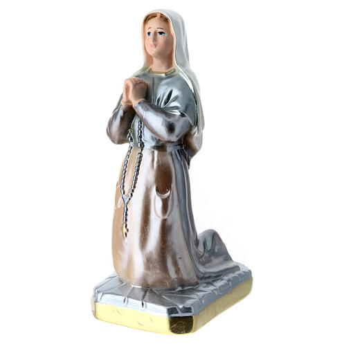 Saint Bernadette statue in pearlized plaster, 20 cm 2