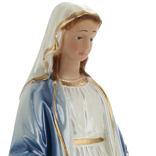 Our Lady of Miracles pearlized plaster statue, 20 cm 2