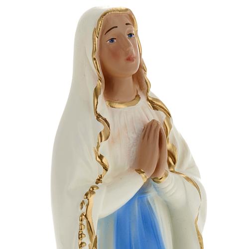 Our Lady of Lourdes statue in plaster, 20 cm 2