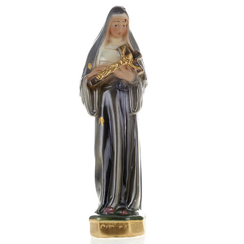 Statue Sainte Rita plâtre perlé 20cm 1