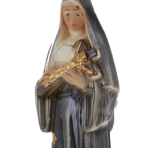 Statue Sainte Rita plâtre perlé 20cm 2