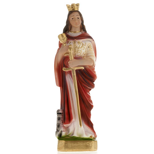 Estatua Santa Bárbara 20 cm. yeso. 1