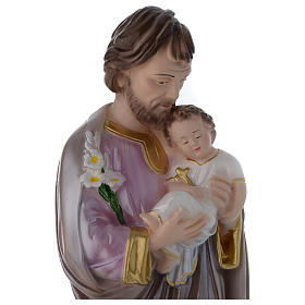 Saint Joseph and Jesus infant, pearlized plaster, 40 cm