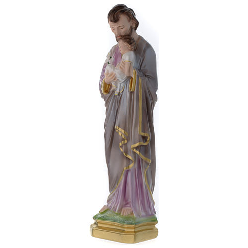 Estatua San José de Nazaret con niño 40 cm. yeso 4