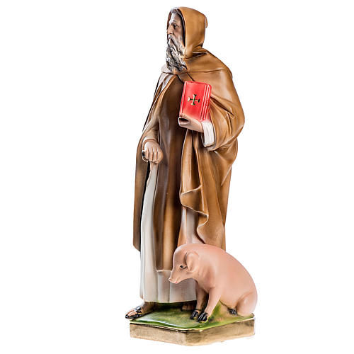 Saint Anthony The Abbot, pearlized plaster statue, 40 cm 2