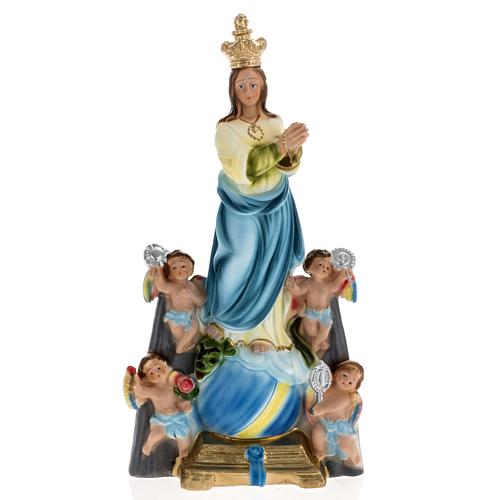Estatua Virgen de los ángeles 30 cm. yeso 1