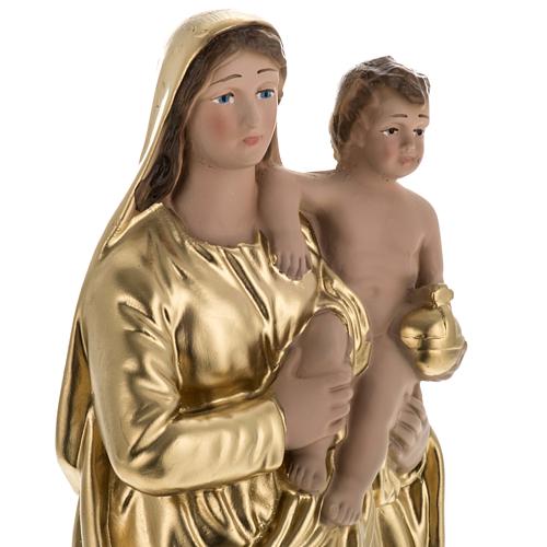 Our Lady with child statue in plaster, 30 cm - golden statue 2