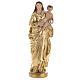 Statue Vierge et enfant dorée plâtre 30 cm s1