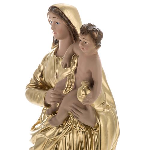 Our Lady with child statue in plaster, 30 cm - golden statue 3