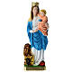 Estatua Virgen del Rosario con león 30 cm. yeso s1