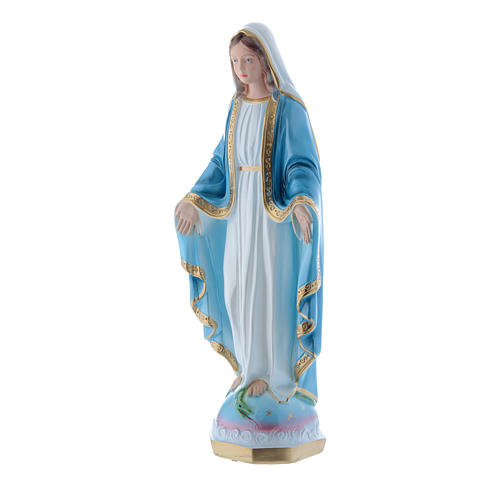 Statua Madonna Miracolosa 40 cm gesso madreperlato 2
