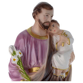 Saint Joseph and Jesus infant statue in plaster, 50 cm