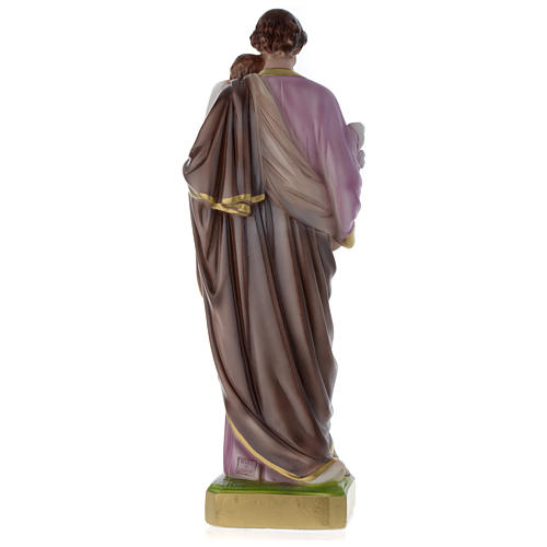 Statua San Giuseppe con bambino 50 cm gesso madreperlato 5