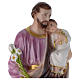 Statua San Giuseppe con bambino 50 cm gesso madreperlato s2