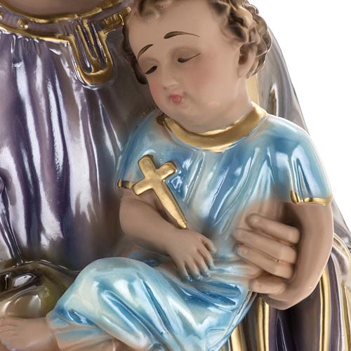 Saint Joseph and Jesus infant, pearlized plaster statue, 60 cm 4
