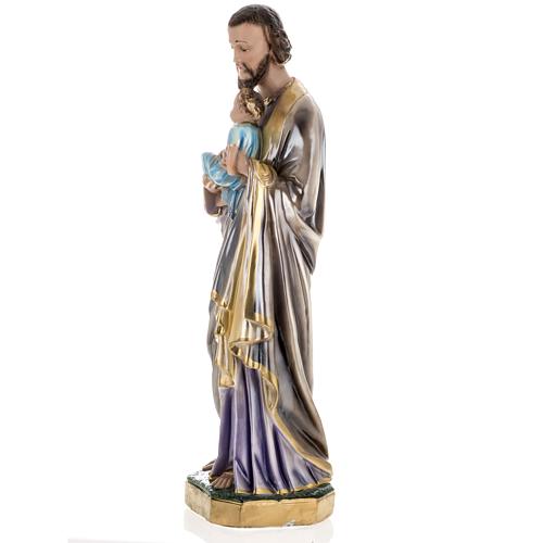 Saint Joseph and Jesus infant, pearlized plaster statue, 60 cm 5