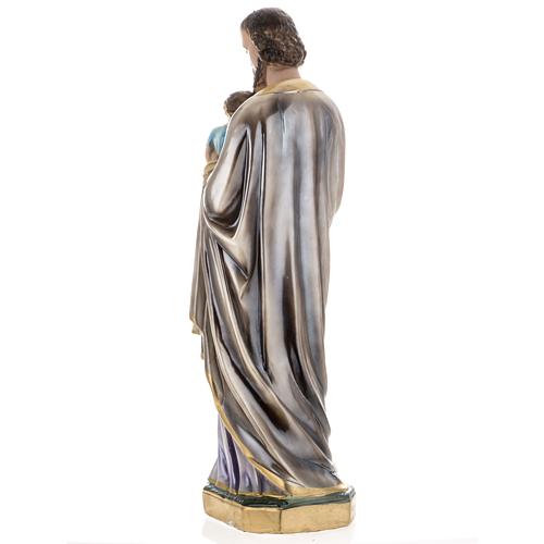 Statua San Giuseppe con bambino 60 cm gesso madreperlato 6