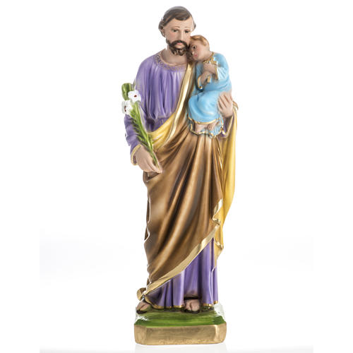 Heiliger Josef mit Kind 50cm aus Gips 1