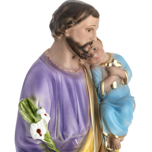Heiliger Josef mit Kind 50cm aus Gips 3