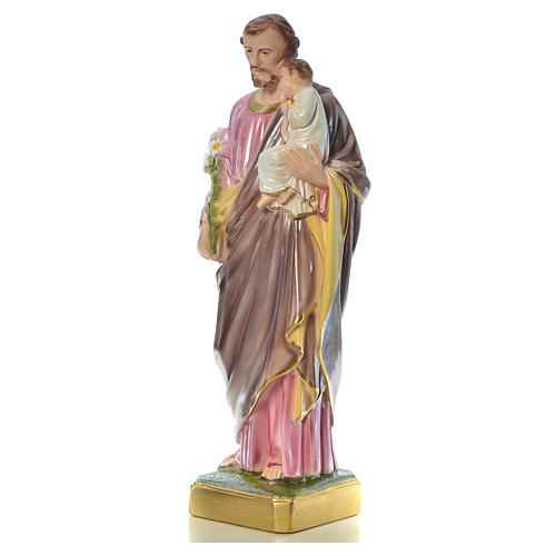 Statue St Joseph et enfant 50 cm plâtre 13