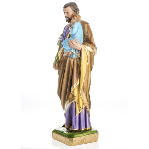Statua San Giuseppe con bambino 50 cm gesso 5