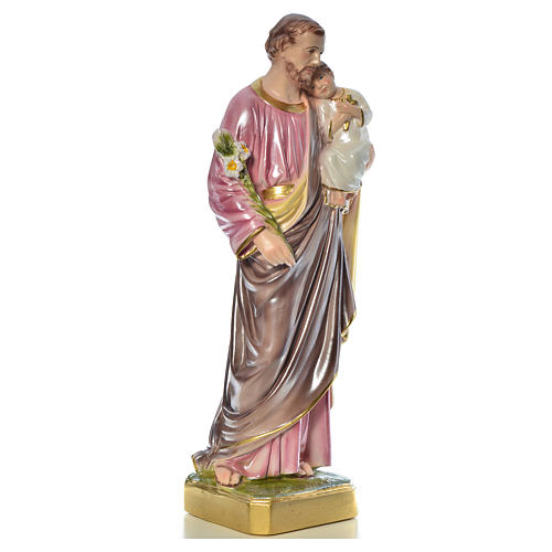 Statua San Giuseppe con bambino 50 cm gesso 14