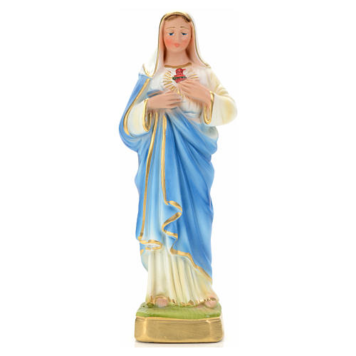 Sacred Heart of Mary statue in plaster, 20 cm 1